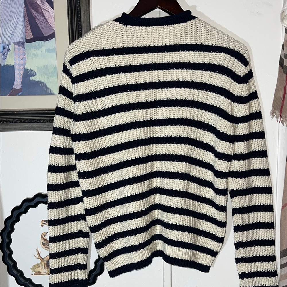 Polo by Ralph Lauren Women's Navy and Ivory Striped Sweater - Picture 7 of 8
